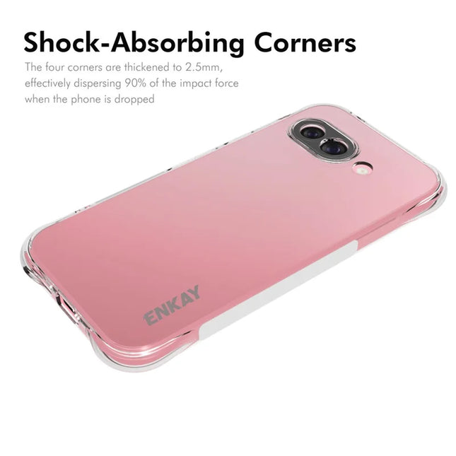 For Google Pixel 9a Clear Phone Case ENKAY HAT PRINCE Shockproof Anti-Slip TPU Cover