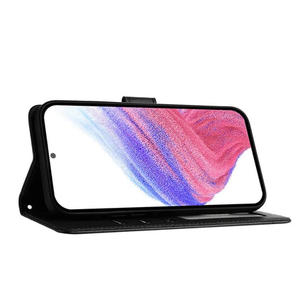 For Samsung Galaxy A16 4G / Galaxy A16 5G Case with Strap RFID Blocking Leather Wallet Phone Cover Cat Mouse Pattern