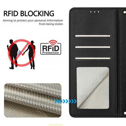 For Samsung Galaxy A16 4G / Galaxy A16 5G Case with Strap RFID Blocking Leather Wallet Phone Cover Cat Mouse Pattern