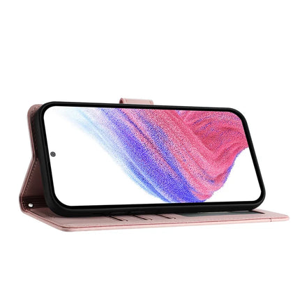 For Samsung Galaxy A16 4G / Galaxy A16 5G Case with Strap RFID Blocking Leather Wallet Phone Cover Cat Mouse Pattern