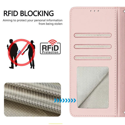 For Samsung Galaxy A16 4G / Galaxy A16 5G Case with Strap RFID Blocking Leather Wallet Phone Cover Cat Mouse Pattern