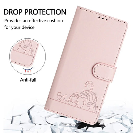 For Samsung Galaxy A16 4G / Galaxy A16 5G Case with Strap RFID Blocking Leather Wallet Phone Cover Cat Mouse Pattern