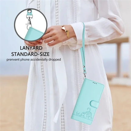 For Samsung Galaxy A16 4G / Galaxy A16 5G Case with Strap RFID Blocking Leather Wallet Phone Cover Cat Mouse Pattern