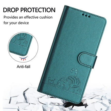 For Samsung Galaxy A16 4G / Galaxy A16 5G Case with Strap RFID Blocking Leather Wallet Phone Cover Cat Mouse Pattern