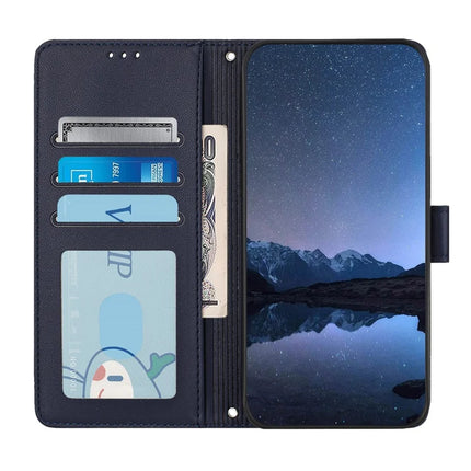 For Samsung Galaxy A16 4G / Galaxy A16 5G Case with Strap RFID Blocking Leather Wallet Phone Cover Cat Mouse Pattern