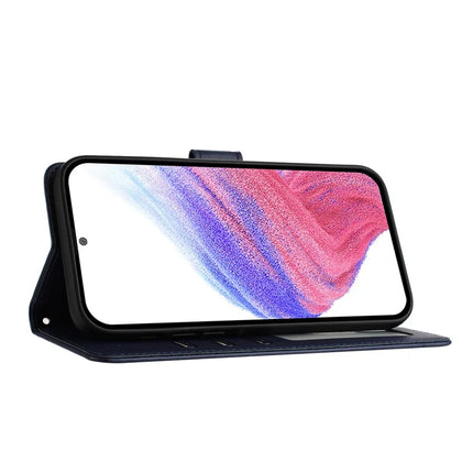 For Samsung Galaxy A16 4G / Galaxy A16 5G Case with Strap RFID Blocking Leather Wallet Phone Cover Cat Mouse Pattern
