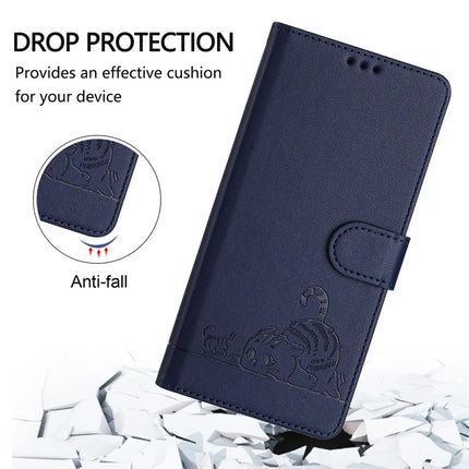 For Samsung Galaxy A16 4G / Galaxy A16 5G Case with Strap RFID Blocking Leather Wallet Phone Cover Cat Mouse Pattern