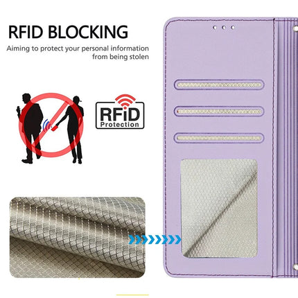 For Samsung Galaxy A16 4G / Galaxy A16 5G Case with Strap RFID Blocking Leather Wallet Phone Cover Cat Mouse Pattern