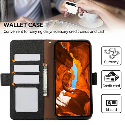 ABEEL For Honor Magic7 Lite 5G / X9c 5G / X60 Pro 5G Case Litchi Texture Leather RFID Blocking Phone Cover