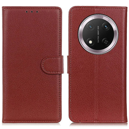 For Honor Magic7 Lite 5G / X9c 5G / X60 Pro 5G Wallet Case PU Leather Phone Cover Litchi Texture - Brown