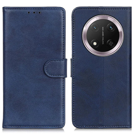 For Honor Magic7 Lite 5G / X9c 5G / X60 Pro 5G Stand Wallet Case Cowhide Texture Leather Phone Cover - Blue