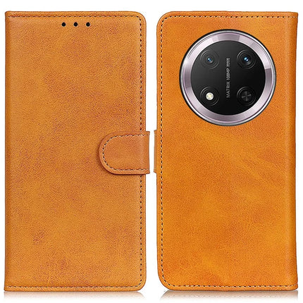 For Honor Magic7 Lite 5G / X9c 5G / X60 Pro 5G Stand Wallet Case Cowhide Texture Leather Phone Cover - Brown