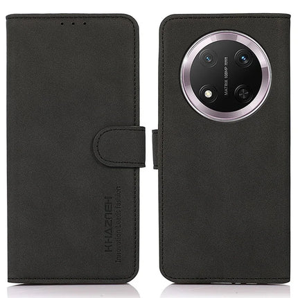 KHAZNEH For Honor Magic7 Lite 5G / X9c 5G / X60 Pro 5G Stand Case PU Leather Wallet Phone Cover - Black