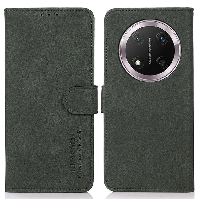 KHAZNEH For Honor Magic7 Lite 5G / X9c 5G / X60 Pro 5G Stand Case PU Leather Wallet Phone Cover - Green