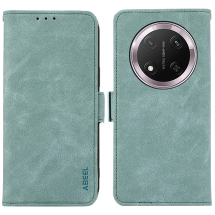 ABEEL For Honor Magic7 Lite 5G / X9c 5G / X60 Pro 5G Case PU Leather Folio Stand View RFID Blocking Phone Cover - Baby Blue