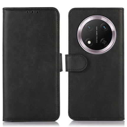For Honor Magic7 Lite 5G / X9c 5G / X60 Pro 5G Case Cowhide Texture Leather Wallet Phone Cover with Stand - Black