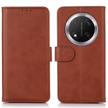 For Honor Magic7 Lite 5G / X9c 5G / X60 Pro 5G Case Cowhide Texture Leather Wallet Phone Cover with Stand - Brown
