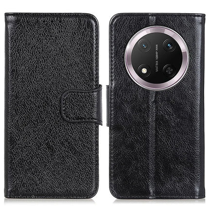 For Honor Magic7 Lite 5G / X9c 5G / X60 Pro 5G Case Nappa Texture Split Leather Wallet Phone Cover - Black