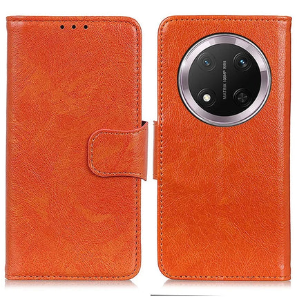For Honor Magic7 Lite 5G / X9c 5G / X60 Pro 5G Case Nappa Texture Split Leather Wallet Phone Cover - Orange