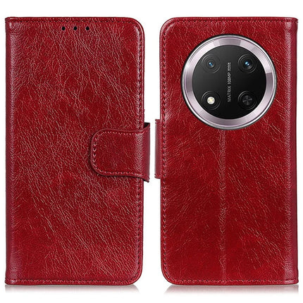 For Honor Magic7 Lite 5G / X9c 5G / X60 Pro 5G Case Nappa Texture Split Leather Wallet Phone Cover - Red