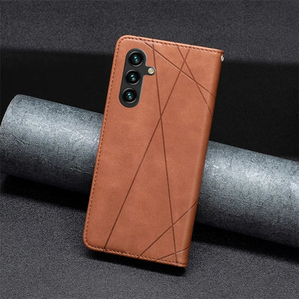 For Samsung Galaxy A26 5G Case Card Slots Geometry Imprint Leather Phone Cover