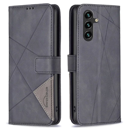 BINFEN COLOR BF05 For Samsung Galaxy A26 5G Case Leather Phone Cover Wallet Stand - Black