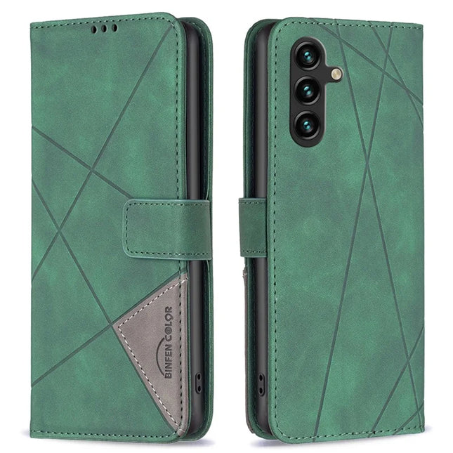 BINFEN COLOR BF05 For Samsung Galaxy A26 5G Case Leather Phone Cover Wallet Stand - Green