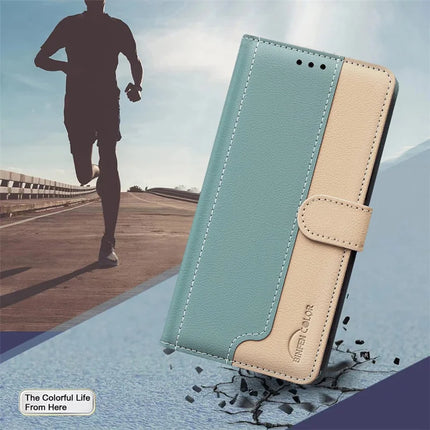 BINFEN COLOR BF33 for Samsung Galaxy A26 5G Leather Case Splicing Color RFID Blocking