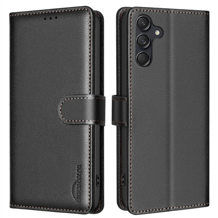 BINFEN COLOR BF32 For Samsung Galaxy A26 5G Leather Case Wallet RFID Blocking Phone Cover - Black