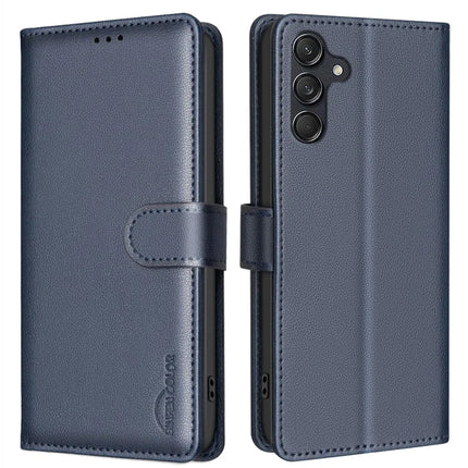 BINFEN COLOR BF32 For Samsung Galaxy A26 5G Leather Case Wallet RFID Blocking Phone Cover - Blue