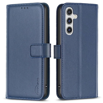 BINFEN COLOR BF17 For Samsung Galaxy A26 5G Case Wallet Folio Flip Leather Cover - Blue