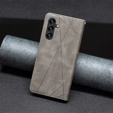 For Samsung Galaxy A56 5G Case Card Slots Geometry Imprint Leather Phone Cover