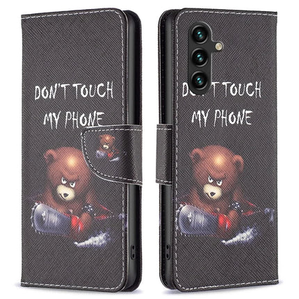 For Samsung Galaxy A56 5G Wallet Case Pattern Print Phone Leather Cover - Bear