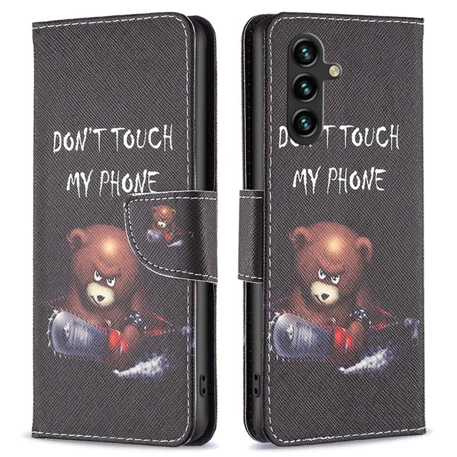 For Samsung Galaxy A56 5G Wallet Case Pattern Print Phone Leather Cover - Bear