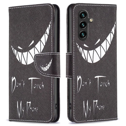 For Samsung Galaxy A56 5G Wallet Case Pattern Print Phone Leather Cover - Don't Touch My Phone