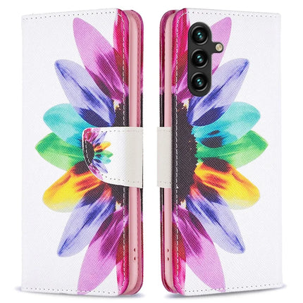 For Samsung Galaxy A56 5G Wallet Case Pattern Print Phone Leather Cover - Sunflower