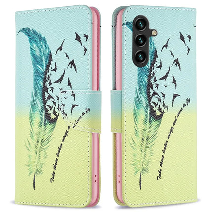 For Samsung Galaxy A56 5G Wallet Case Pattern Print Phone Leather Cover - Feather and Birds