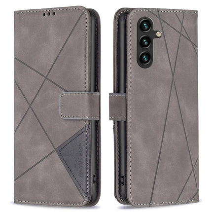 BINFEN COLOR BF05 For Samsung Galaxy A56 5G Case Leather Phone Cover Wallet Stand - Grey