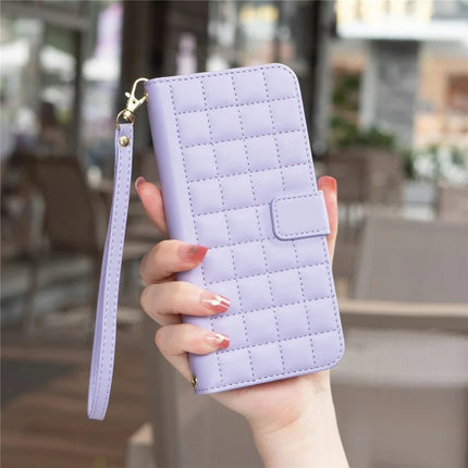 BINFEN COLOR BF34 for Samsung Galaxy A56 5G Leather Case Wallet Square Grid Phone Cover