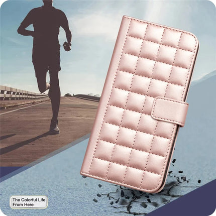 BINFEN COLOR BF34 for Samsung Galaxy A56 5G Leather Case Wallet Square Grid Phone Cover