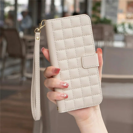BINFEN COLOR BF34 for Samsung Galaxy A56 5G Leather Case Wallet Square Grid Phone Cover