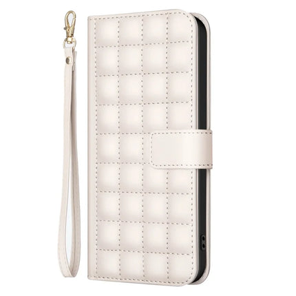 BINFEN COLOR BF34 for Samsung Galaxy A56 5G Leather Case Wallet Square Grid Phone Cover