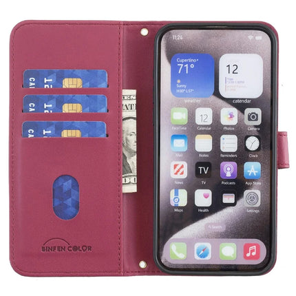 BINFEN COLOR BF34 for Samsung Galaxy A56 5G Leather Case Wallet Square Grid Phone Cover