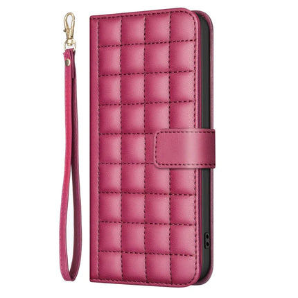 BINFEN COLOR BF34 for Samsung Galaxy A56 5G Leather Case Wallet Square Grid Phone Cover