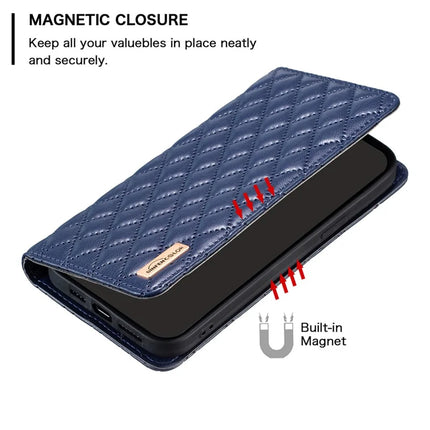 BINFEN COLOR BF Style-16 For Samsung Galaxy A56 5G Case Card Slots Rhombus Leather Cover