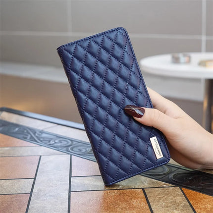 BINFEN COLOR BF Style-16 For Samsung Galaxy A56 5G Case Card Slots Rhombus Leather Cover