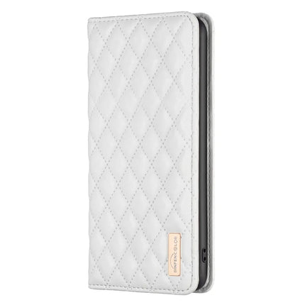 BINFEN COLOR BF Style-16 For Samsung Galaxy A56 5G Case Card Slots Rhombus Leather Cover