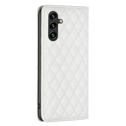 BINFEN COLOR BF Style-16 For Samsung Galaxy A56 5G Case Card Slots Rhombus Leather Cover