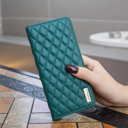 BINFEN COLOR BF Style-16 For Samsung Galaxy A56 5G Case Card Slots Rhombus Leather Cover