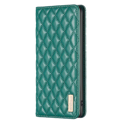 BINFEN COLOR BF Style-16 For Samsung Galaxy A56 5G Case Card Slots Rhombus Leather Cover